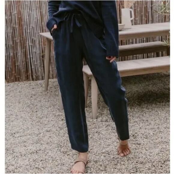 JENNI KAYNE Cupro Rio Trouser Pants Nave Blue Sz XXL {M32} - Picture 1 of 5